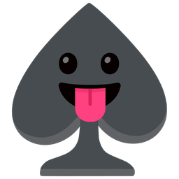 Spade suit and Face with tongue