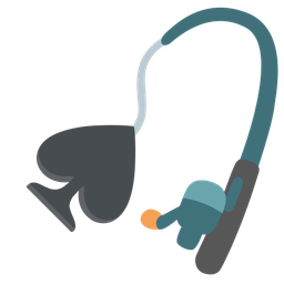 spade suit and fishing pole