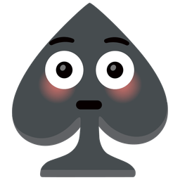 spade suit and flushed face