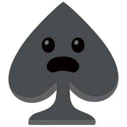 spade suit and frowning face with open mouth