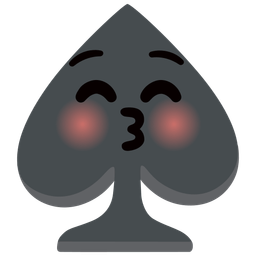 Spade suit and Kissing face with closed eyes