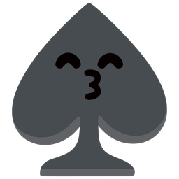 Spade suit and Kissing face with smiling eyes