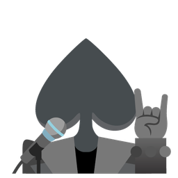 spade suit and microphone