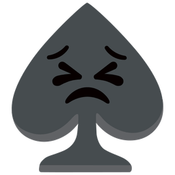 spade suit and persevering face