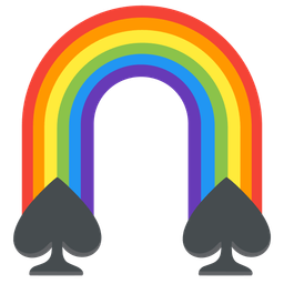 spade suit and rainbow