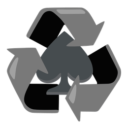 spade suit and recycling symbol