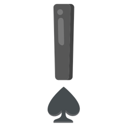 spade suit and red exclamation mark