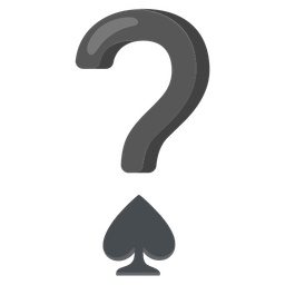 spade suit and red question mark