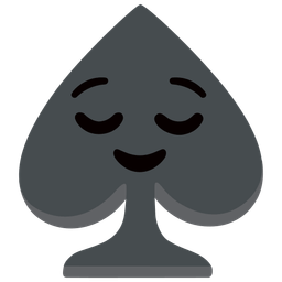 spade suit and relieved face