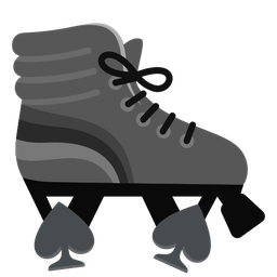 spade suit and roller skate