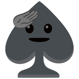 spade suit and saluting face