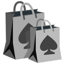 spade suit and shopping bags