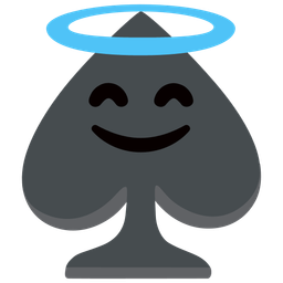 Spade suit and Smiling face with halo
