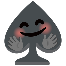 Spade suit and Smiling face with open hands