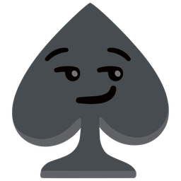spade suit and smirking face