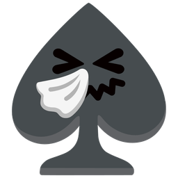 spade suit and sneezing face