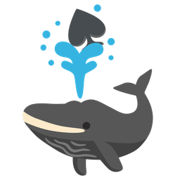 spade suit and spouting whale