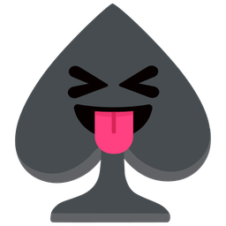Spade suit and Squinting face with tongue