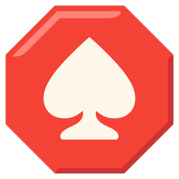 spade suit and stop sign
