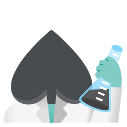 spade suit and test tube