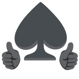 spade suit and thumbs up