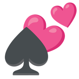 spade suit and two hearts