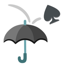 spade suit and umbrella