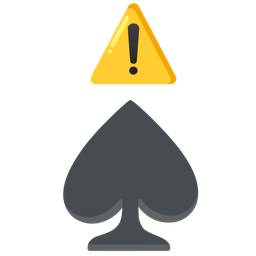 spade suit and warning
