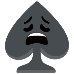 spade suit and weary face