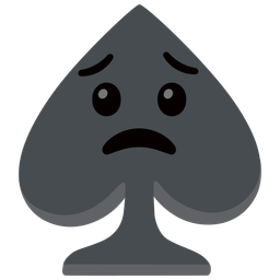 spade suit and worried face