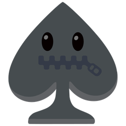 spade suit and zipper-mouth face