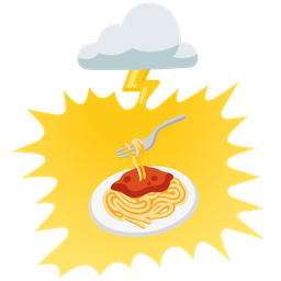 Spaghetti and Cloud with lightning