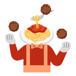 Spaghetti and Clown face