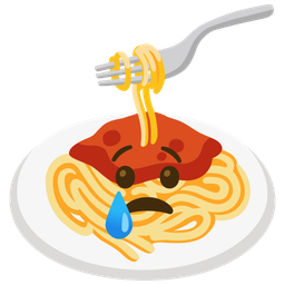 Spaghetti and Crying face