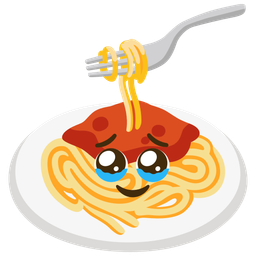 Spaghetti and Face holding back tears