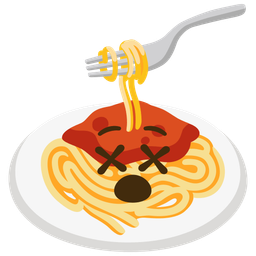 Spaghetti and Face with crossed-out eyes