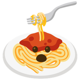 Spaghetti and Face with open mouth