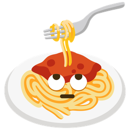 Spaghetti and Face with rolling eyes