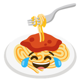 Spaghetti and Face with tears of joy