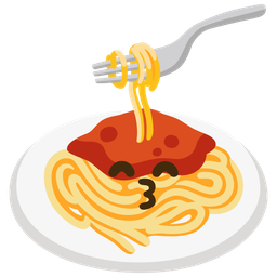 Spaghetti and Kissing face with smiling eyes
