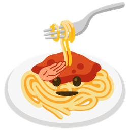 Spaghetti and Saluting face