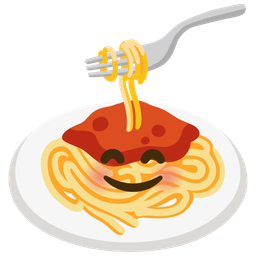 Spaghetti and Smiling face with smiling eyes