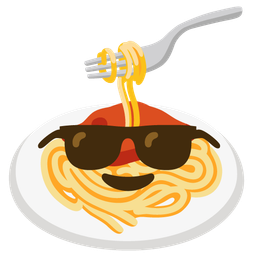 Spaghetti and Smiling face with sunglasses
