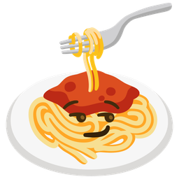 Spaghetti and Smirking face