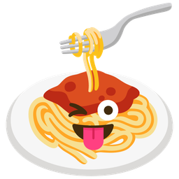 Spaghetti and Winking face with tongue