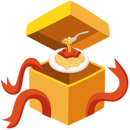 Spaghetti and Wrapped gift