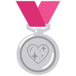 sparkling heart and 2nd place medal