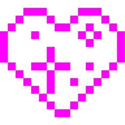 sparkling heart and alien monster