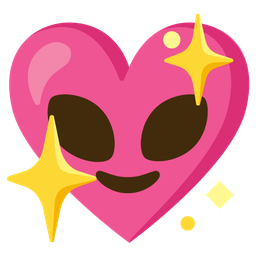 sparkling heart and alien