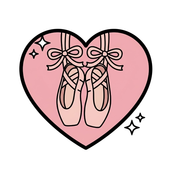 Sparkling heart and Ballet shoes
